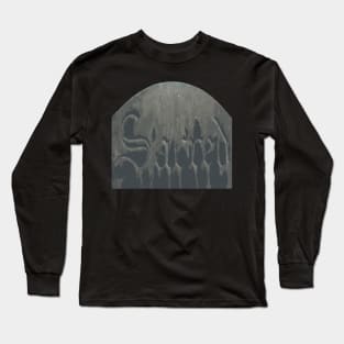 Sacred Gothic Text Halloween Gravestone Long Sleeve T-Shirt